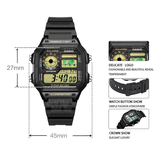 Casio watch Explosion watch men set luxury LED military digital watch sport quartz men watch relogio masculino AE-1200