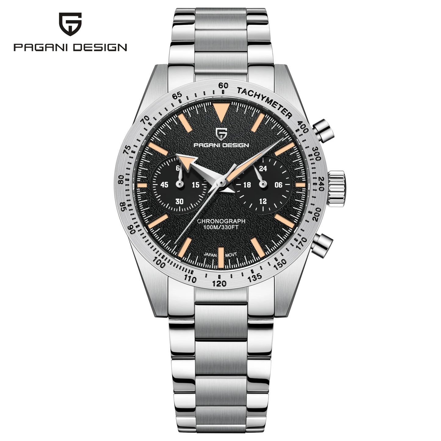 PAGANI DESIGN 2025 New Men's Watches Moon Quartz Watch Men Luxury Sport Waterproof Chronograph AR Sapphire Mirror Luminous Clock