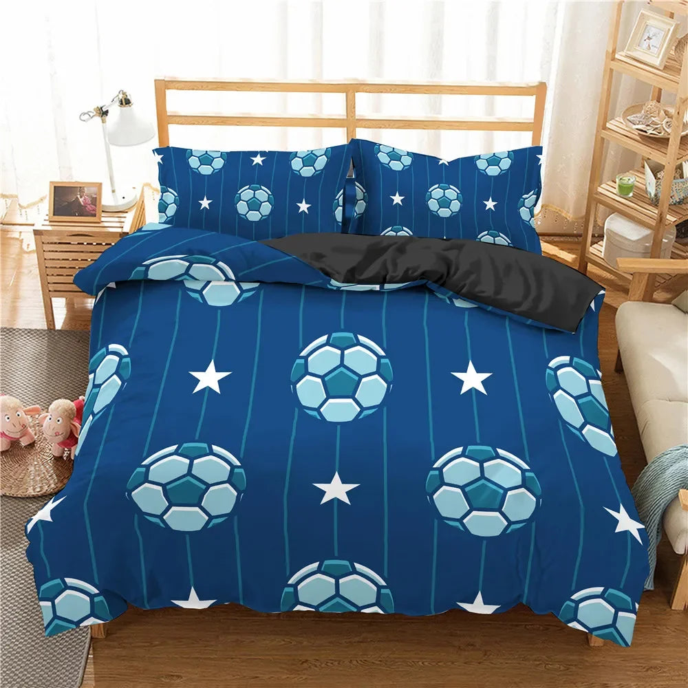 Luxury Basketball Football Printed Bedding Set Queen King Quilt Cover Pillowcase Sport Duvet Cover Polyester Comforter Cover