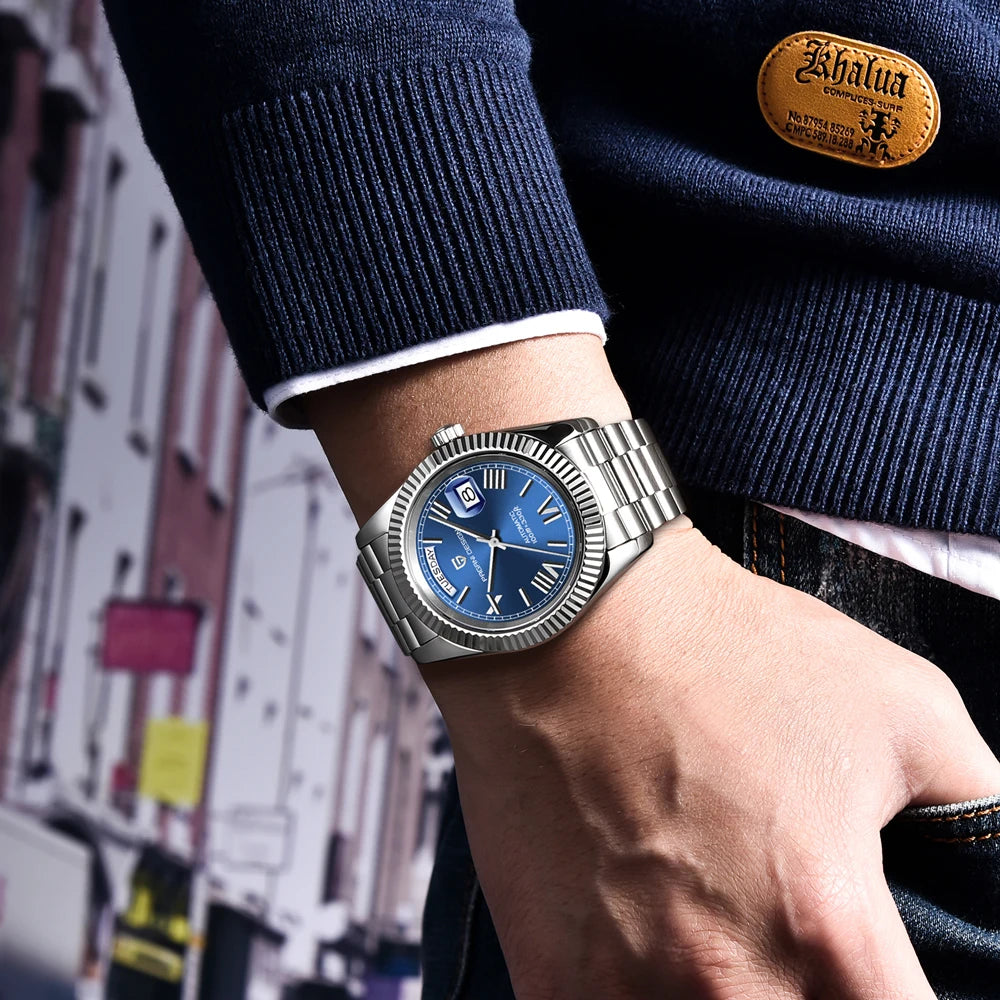 PAGANI DESIGN 2025 New Blue DD40 Luxury Automatic Watch For Men Mechanical Wristwatch Men Japan NH36A Movt Sapphire crystal