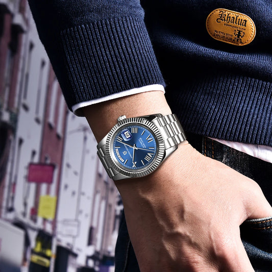 PAGANI DESIGN 2025 New Blue DD40 Luxury Automatic Watch For Men Mechanical Wristwatch Men Japan NH36A Movt Sapphire crystal