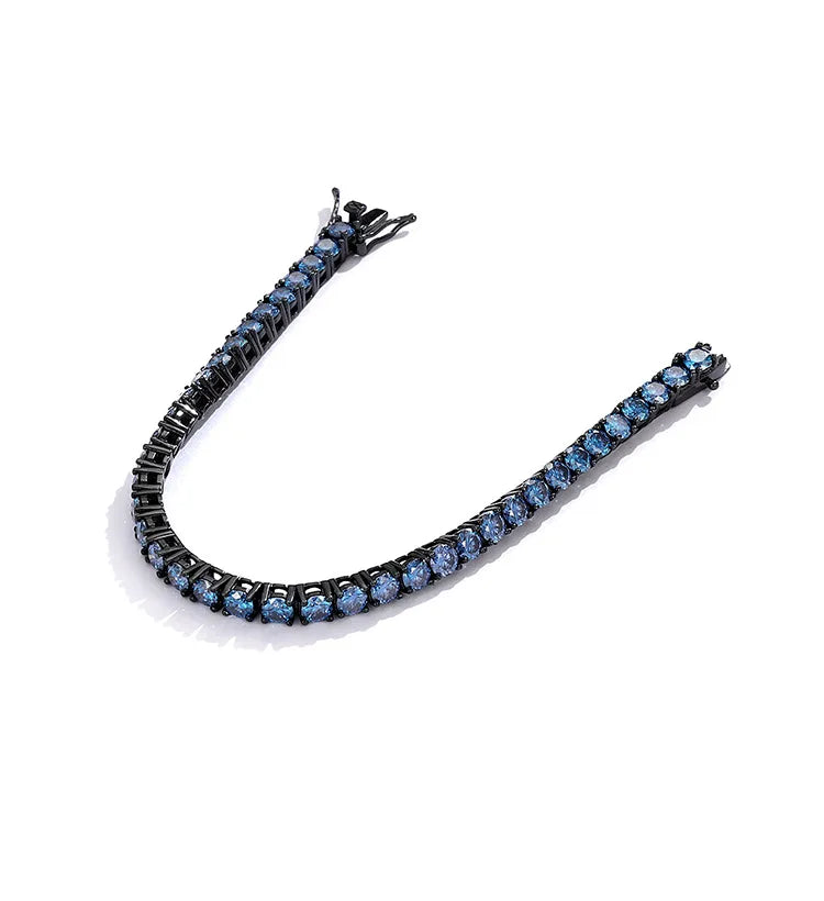 Royal blue Moissanite Bracelets for Women Hip hop Original 925 Sterling Silver Jewelry Women's man's Moissanite Tennis Chain