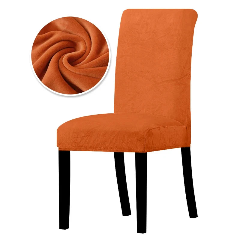 1/2/4/6 Pieces Real Velvet Fabric Super Soft Chair Cover Luxurious Office Seat Cases Tretch Chair Covers For Dining Room Hotel