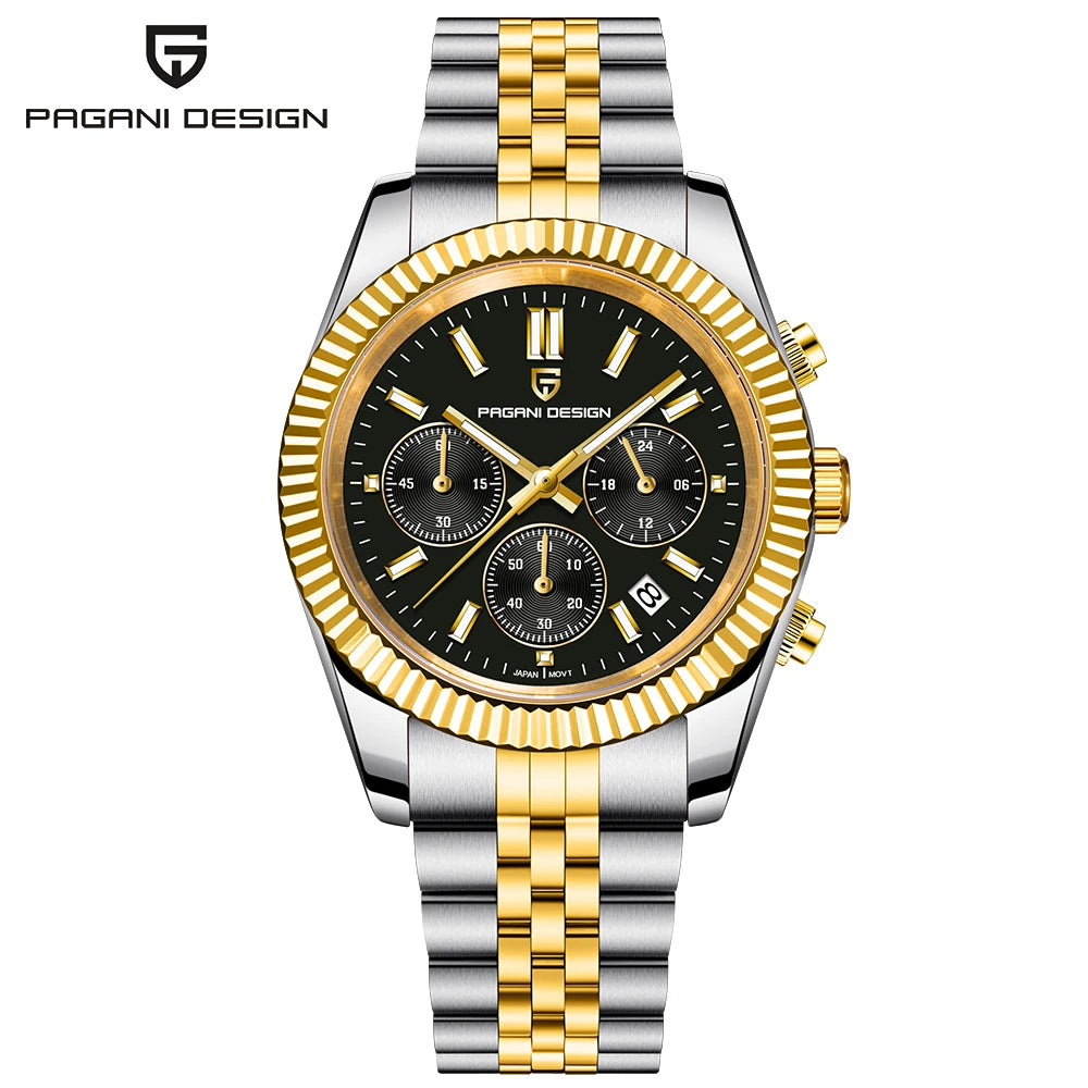 PAGANI DESIGN 2025 New PD1814 quartz watch VD53 thick 12mm stainless steel C3 sapphire watches for man pagani design watches