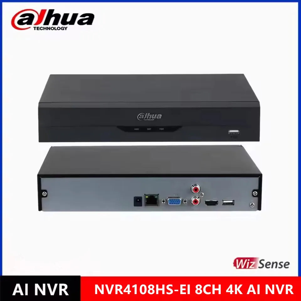 Dahua NVR4104HS-4KS3 4CH 4k NVR & NVR4108HS-EI 8CH AI NVR & NVR4116HS-4ks3 16ch without POE WizSense AI Network Video Recorder