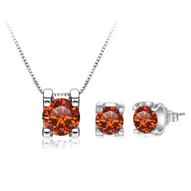 JoyceJelly 3ct D Clolor Real Moissanite Jewelry Sets Women's Sterling Silver 925 Earrings Necklace For Women Bridal Set Gifts