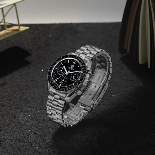 Watchdives WD1863 VK63 Quartz Chronograph Movement Bubble Sapphire Crystal 100m Waterproof Luminous 39mm Vintage Watches