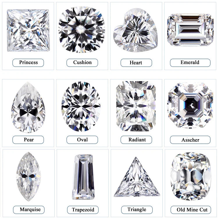 Earrings D Color Super White Moissanite Diamond Round / Oval / Pear / Radiant / Emerald / Heart / Princess / Cushion / Asscher Shape