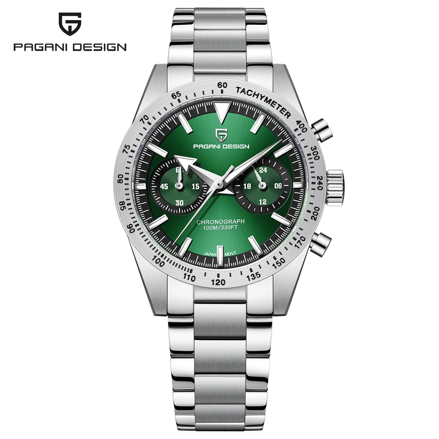 PAGANI DESIGN 2025 New Men's Watches Moon Quartz Watch Men Luxury Sport Waterproof Chronograph AR Sapphire Mirror Luminous Clock