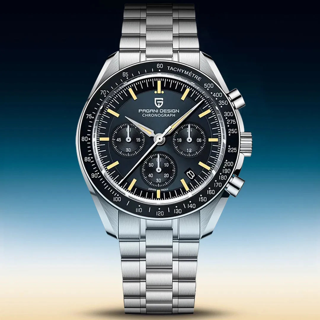 PAGANI DESIGN New Luxury Moon Quartz Watches For Men Stainless steel Luminous waterproof Sports Chronograph Man 2025 Retro Watch