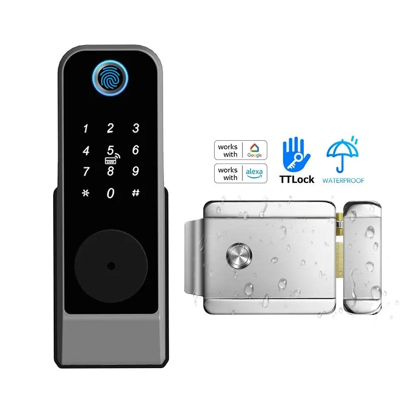 Waterproof Fingerprint Lock Tuya Wifi Remote Control Bluetooth TTLock App Mechanical Electronic Smart Door Lock For home
