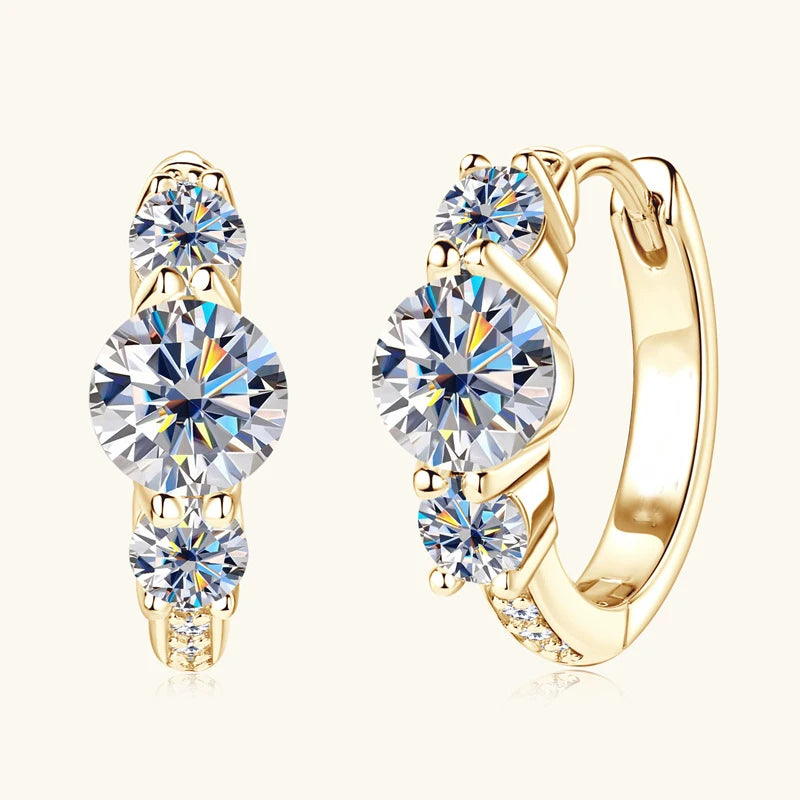 925 sterling silver moissanite fashion earrings, elegant and retro, simple and generous, suitable for daily and holiday wear