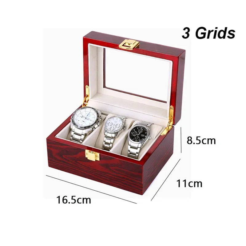 Wooden Watch Box Eco-Friendly Watch Storage Case with 1/2/3/5/6/10/12 Slots Travel Organizer for Men Watch Gift Box
