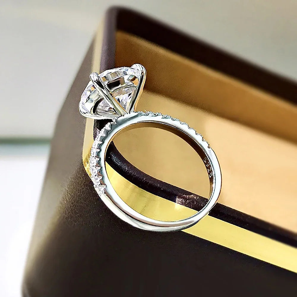 Oval Cut Full Moissanite Engagement Ring for Women  S925 Silver1/2/3/4Carat Hidden Halo Diamond Wedding Rings with Certificates