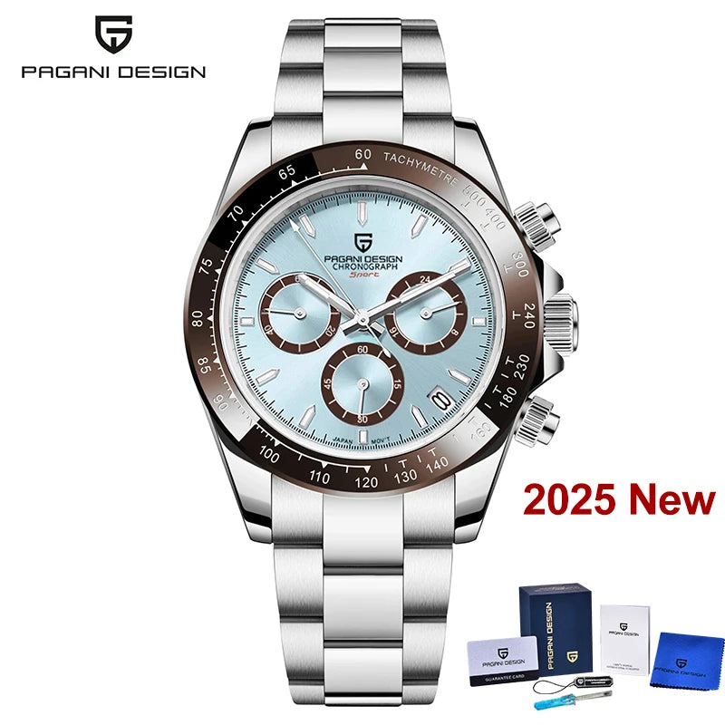PAGANI DESIGN 2025 New Sport Chronograph Top Brand Luxury Quartz Watch For Men Sapphire crystal  Automatic Date Wrist watch Men