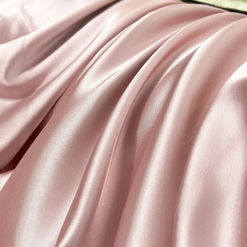 Luxury Satin Bedding Set Solid Color Duvet Cover Comfortable Smooth Quilt Cover Single Double Twin Full Queen King Size