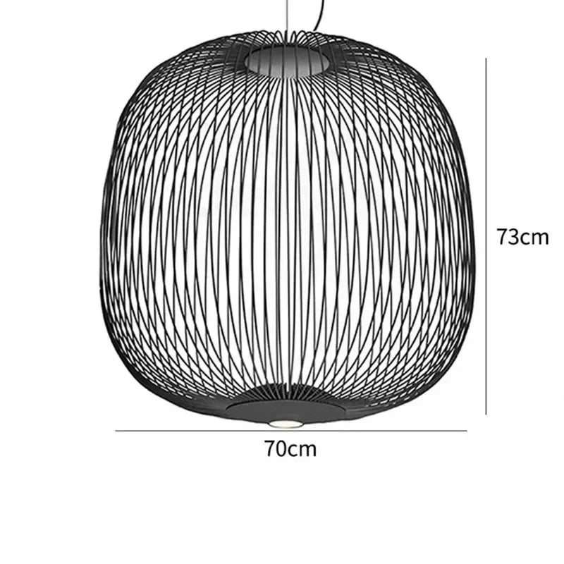 Minimalist Birdcage Hanging Light Italian Pendant Lamp Designer Spokes 1/2 Light  Home Decor Stairway Spot Lighting