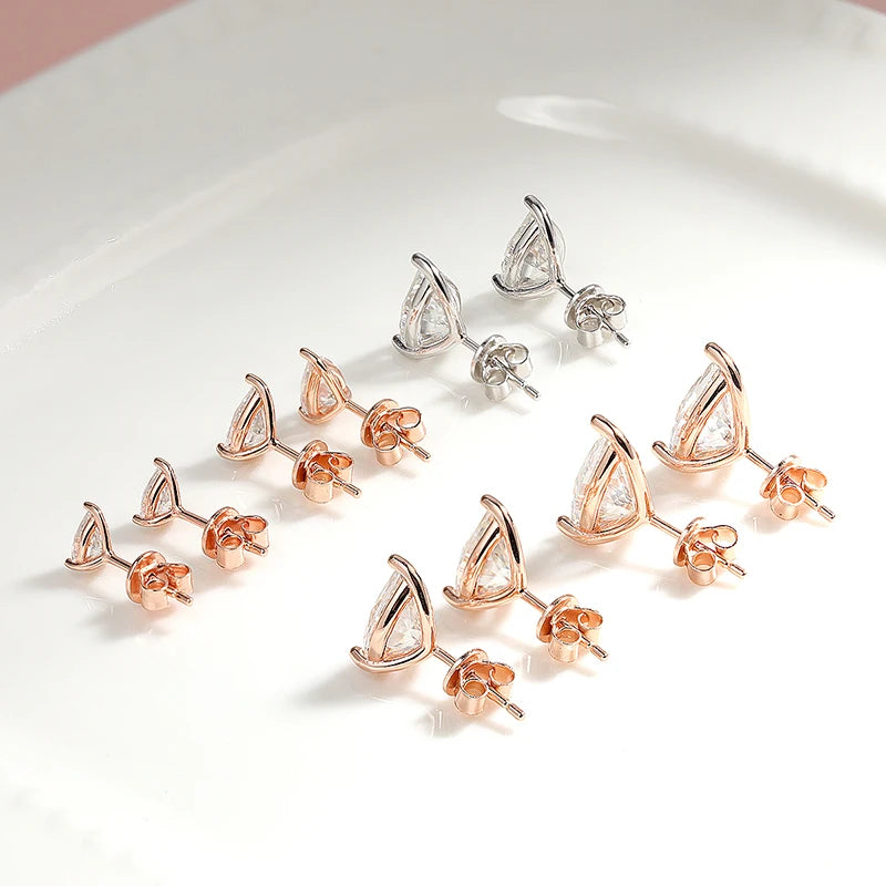 Smyoue 0.5CT 1CT Pear Cut Certified Moissanite Stud Earrings for Women 100% 925 Sterling Silver Plated 18k Gold Wedding Jewelry