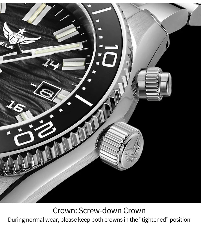 Yelang V1038 40mm Men Diving Watch Human Kinetic Energy Watch Brand Watch 300m Waterproof Watch luminous Japan PX82 Sapphire