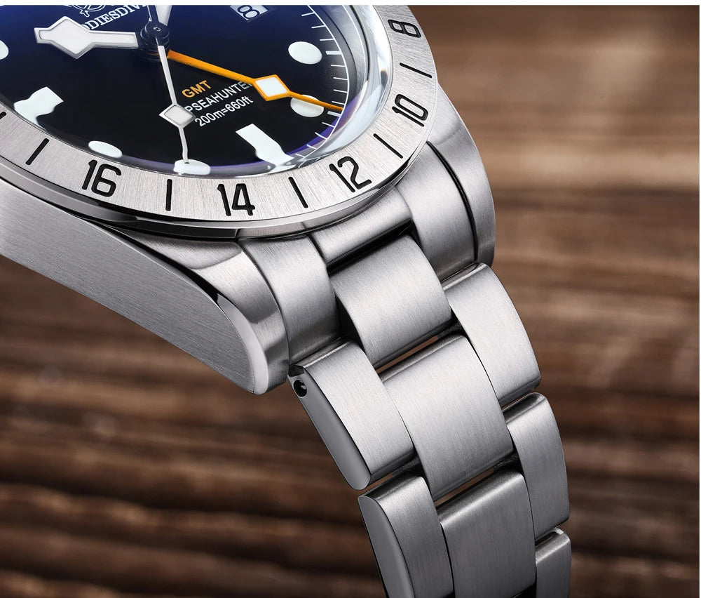 ADDIESDIVE Top Brand 39mm Quartz GMT Watches 20Bar Waterproof Luminous Bubble Mirror Sport Glass Watch for Men Relogio Masculino