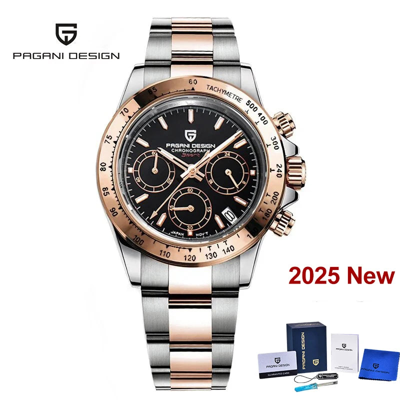 PAGANI DESIGN 2025 New Sport Chronograph Top Brand Luxury Quartz Watch For Men Sapphire crystal  Automatic Date Wrist watch Men