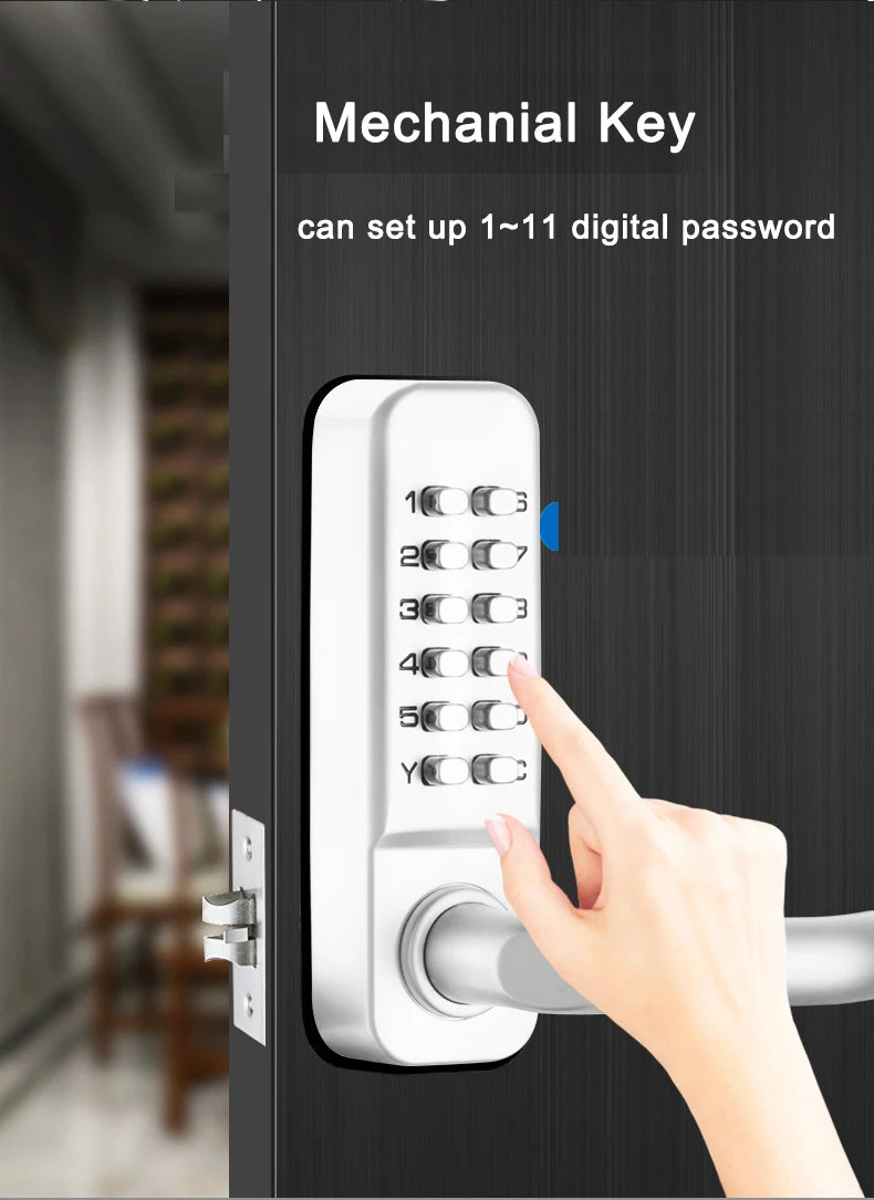 IP68 Waterproof Mechanical Password Number Single Latch Deadbolt Lock No Need Power For Outdoor Indoor Wooden Metal Door