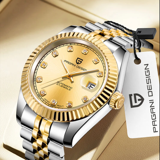 PAGANI DESIGN Top Brand New Automatic Mechanical Watch 316L Stainless Steel 100M WaterproofBusiness Style Luxury watches for man