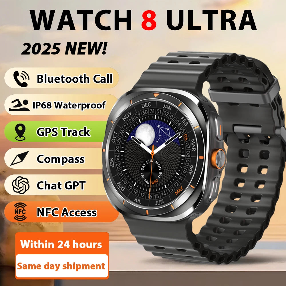 2026 New Watch8 Ultra Smart Watch Classic NFC Health Monitoring  Bluetooth Call 3ATM Waterproof HD Smartwatch For IOS Android