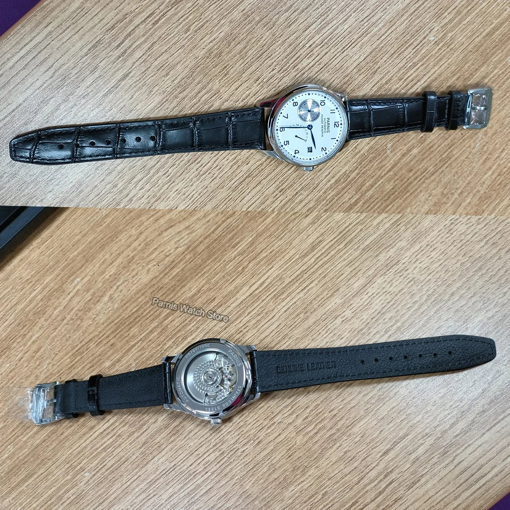 Parnis Power Reserve Automatic 43mm  Movement Men's Mechanical Watch Small Second