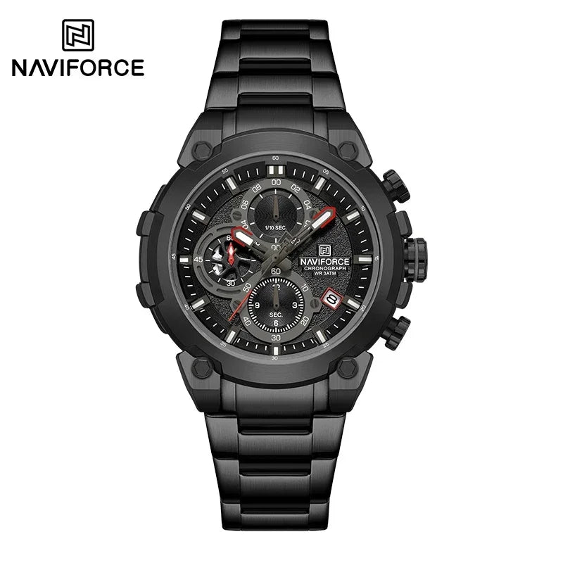 NAVIFORCF Mens Military Watches Luxury Wrist Watch Quartz Clock Watch Hot Fashion Men Waterproof Chronograph Relogio Masculino