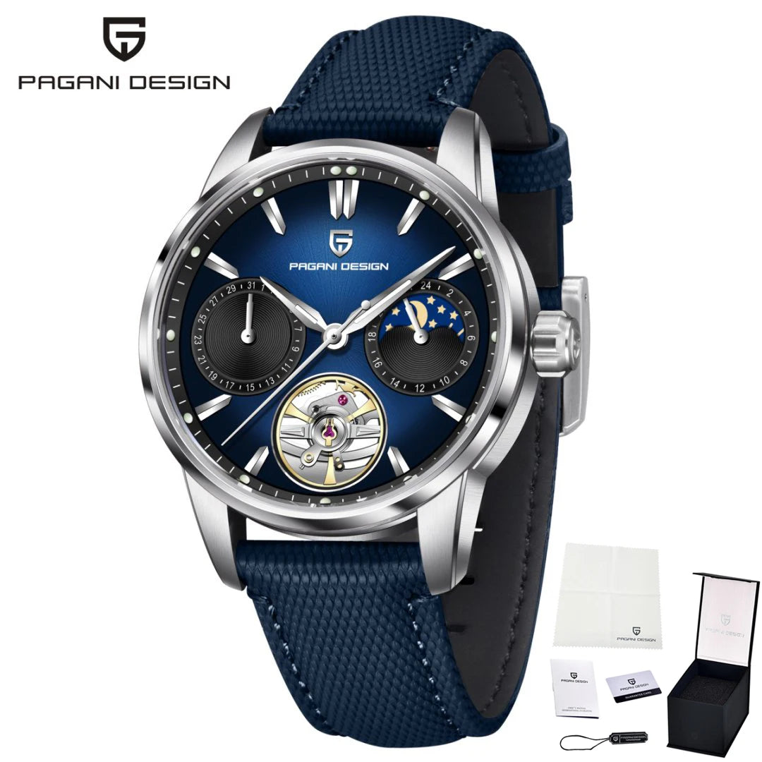 PAGANI DESIGN Top Luxury Men Clock Luminous Hollow Tourbillon Automatic Wristwatch Mechanical Stainless Steel Men's Watch Reloj