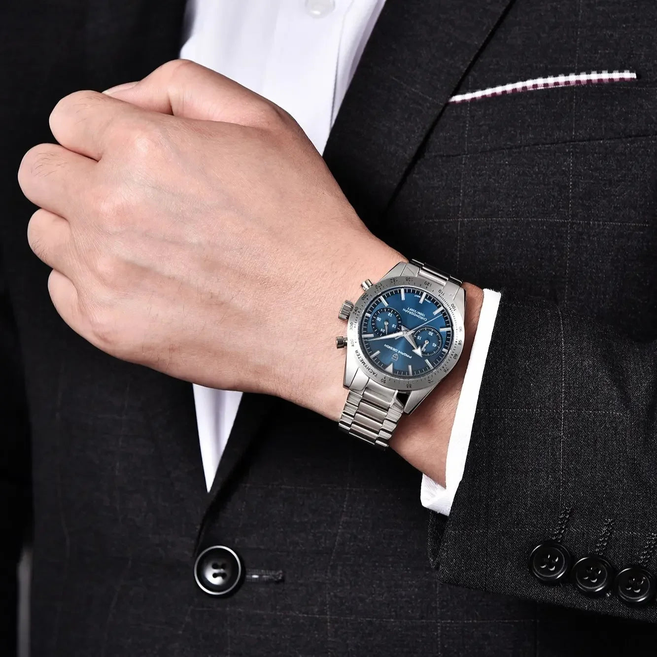 PAGANI DESIGN 2024 New Wide arrow Moon Men's Watches Luxury Quartz Watch For Men Sport Retro Chronograph VK64 AR Sapphire glass