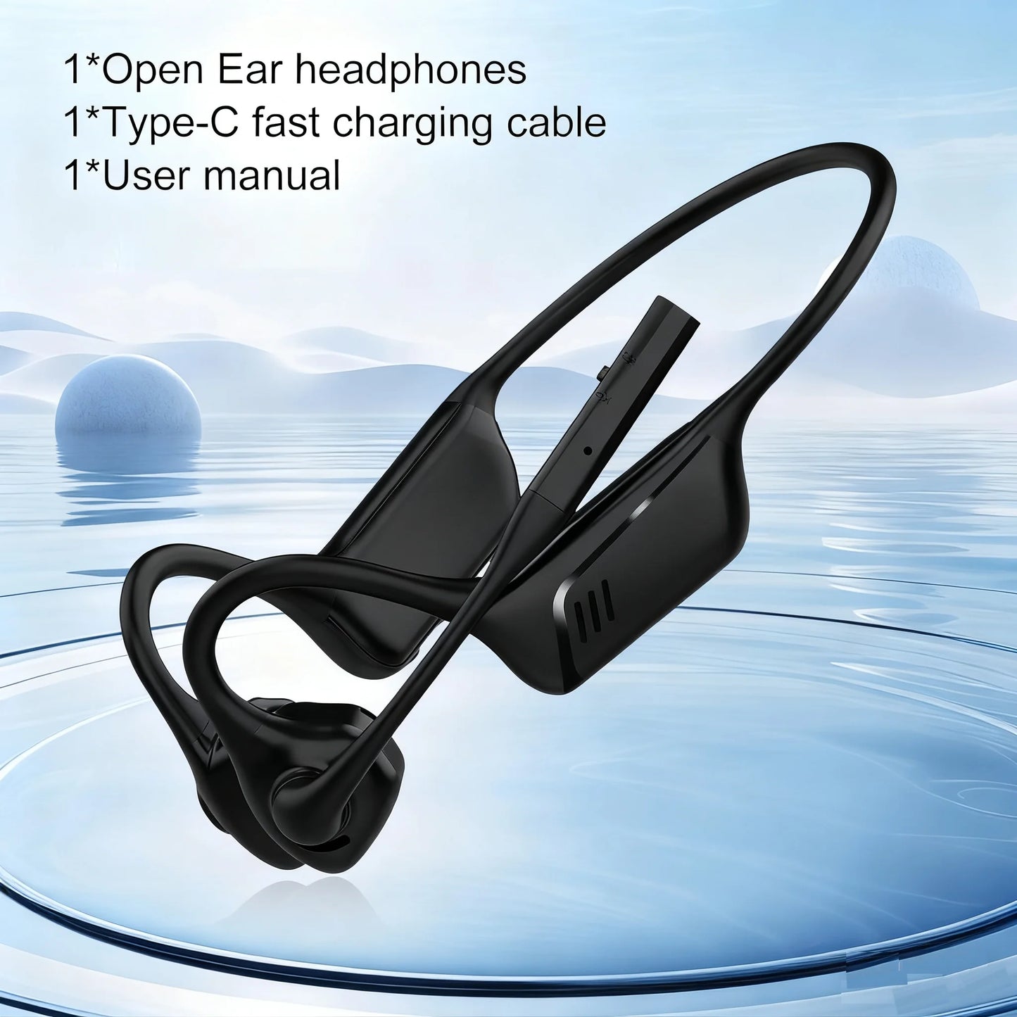 Open Ear Bluetooth Headphones , Noise Cancelling Wireless Headset Supports aptX/aptX-LL/aptX-HD Designed for Meeting Home Office
