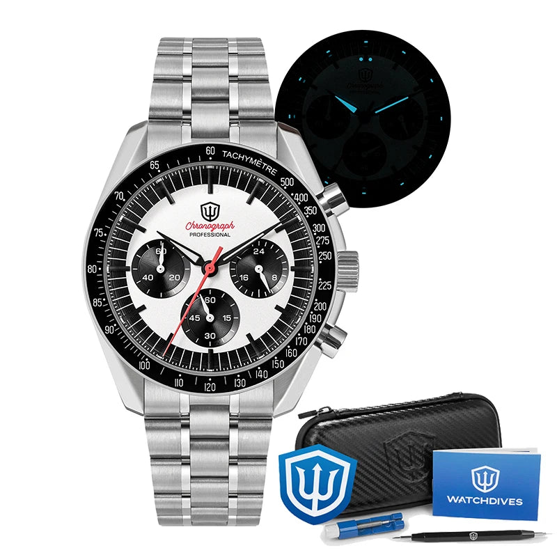 Watchdives WD1863 Men Watch 10Bar Waterproof Sapphire Crystal 39mm Quartz Watch VK63 Movement Vintage Watch with Gift Box