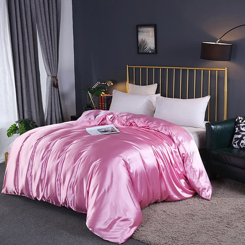 Luxury High Quality  Satin Duvet Cover Rayon Quilt Cover High Density Fabric Duvet Cover  Supple High waterfall