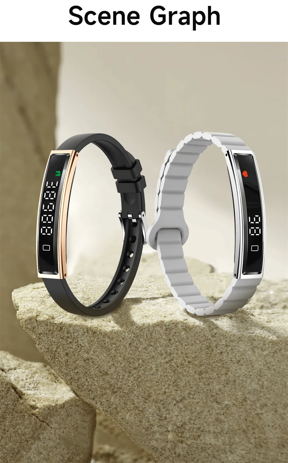 2026 New Fashion Women Smart Bracelet Sport Mode Fitness Tracker Heart Rate Health Monitoring IP68 Waterproof Smart Watch Men