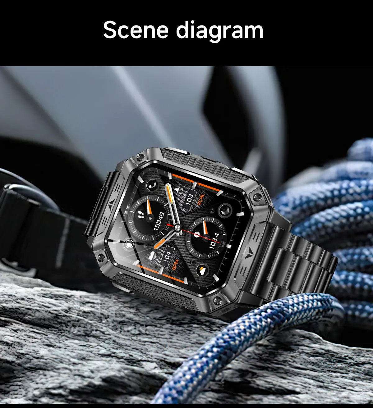 2026 New Military outdoor 1400mAh Battery SmartWatch Men Waterproof Call 2.01" HD AMOLED Sports Heart rate Flashlight Smart Band