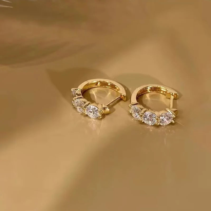 IOGOU Classic Earrings 925 Silver 4mm 3.5mm 2.5mm 3mm Moissanite Diamond Hoop Earrings for Women Wedding Engagement Party Jewel