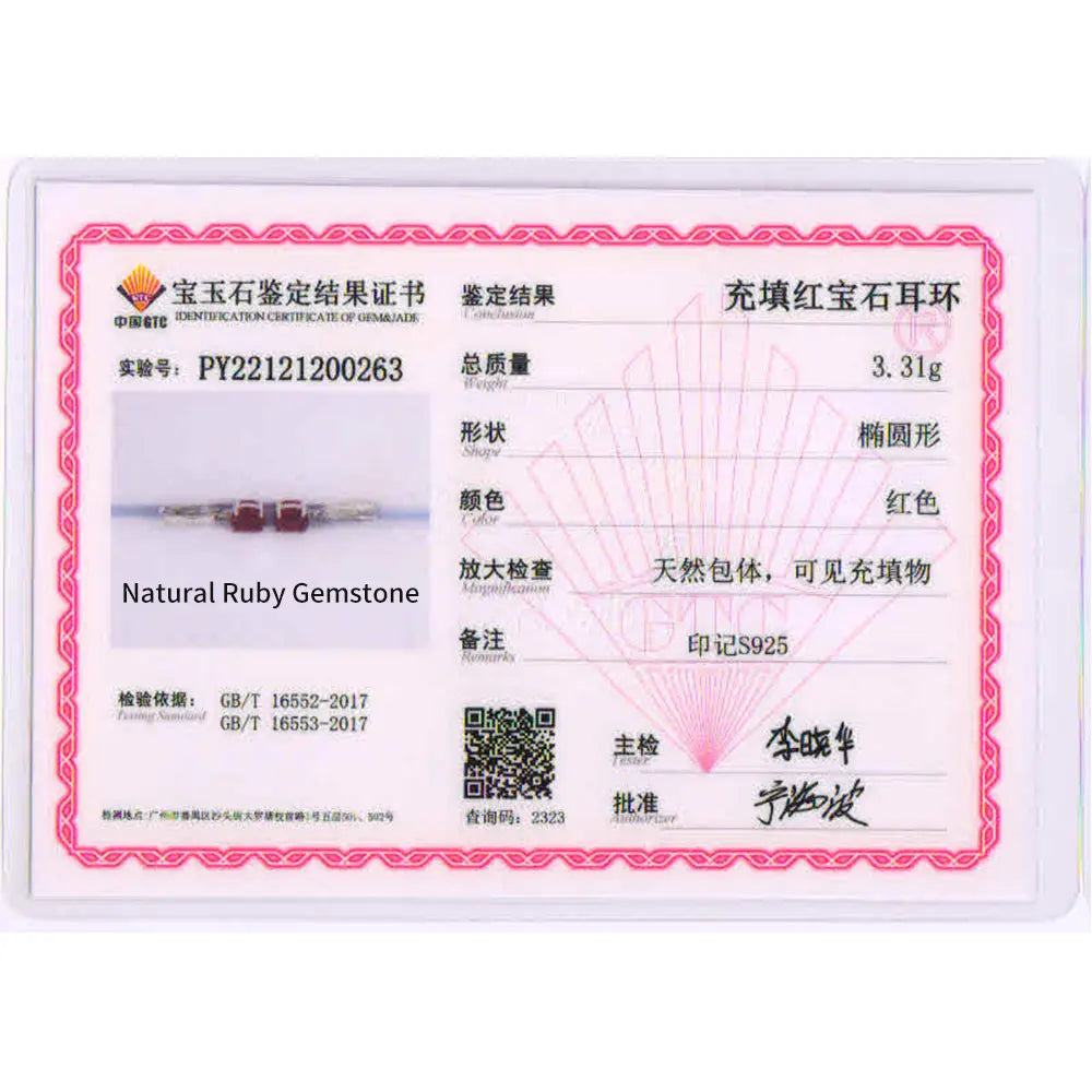 Simple Ruby clasp earring and Pendant Necklace natural gems 925 silver jewelry set for women lady nice gift