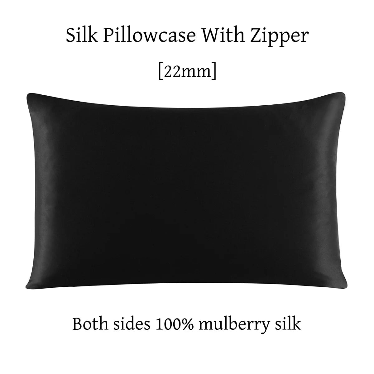 22 Momme Silk Zipper Pillowcase 1pc 100% Nature Mulberry Silk Muticolor Pillow Case For Healthy Standard Queen King