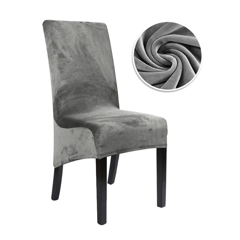 1/2/4/6 Pieces Real Velvet Fabric XL Size Chair Cover Big Size Long Back Europe Style Seat Chair Covers For Restaurant Hotel