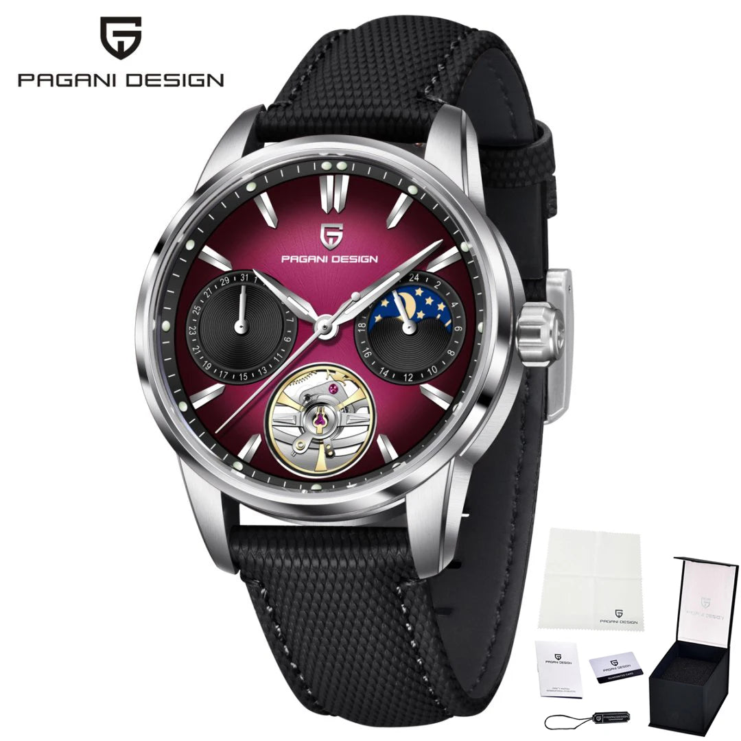 PAGANI DESIGN Top Luxury Men Clock Luminous Hollow Tourbillon Automatic Wristwatch Mechanical Stainless Steel Men's Watch Reloj