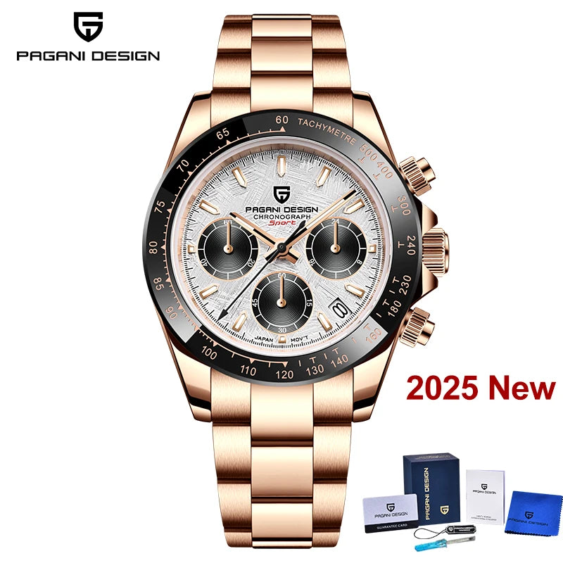 PAGANI DESIGN 2025 New Sport Chronograph Top Brand Luxury Quartz Watch For Men Sapphire crystal  Automatic Date Wrist watch Men