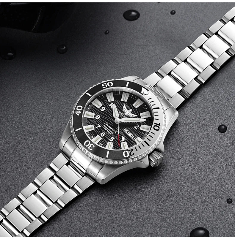 Yelang V1217 300m Diving Solar Watch Japan VS43 Swiss Super Luminous Water Ghost Waterproof Top Sapphire Aluminum Bezel Reloj