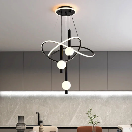 2025 Modern LED Pendant Light Chandelier For Dining Room Living Room Ceiling Lamp 3 Colors Dimmable Indoor Lighting Home Decor L