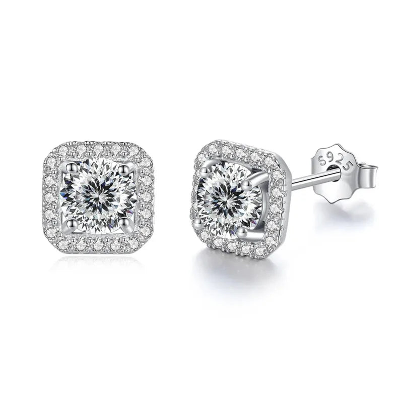 JoyceJelly 8H8A Cut D Color VVS Moissanite Diamond Stud Earrings Luxury Sterling 925 Silver Jewelry For Women Wholesale Price