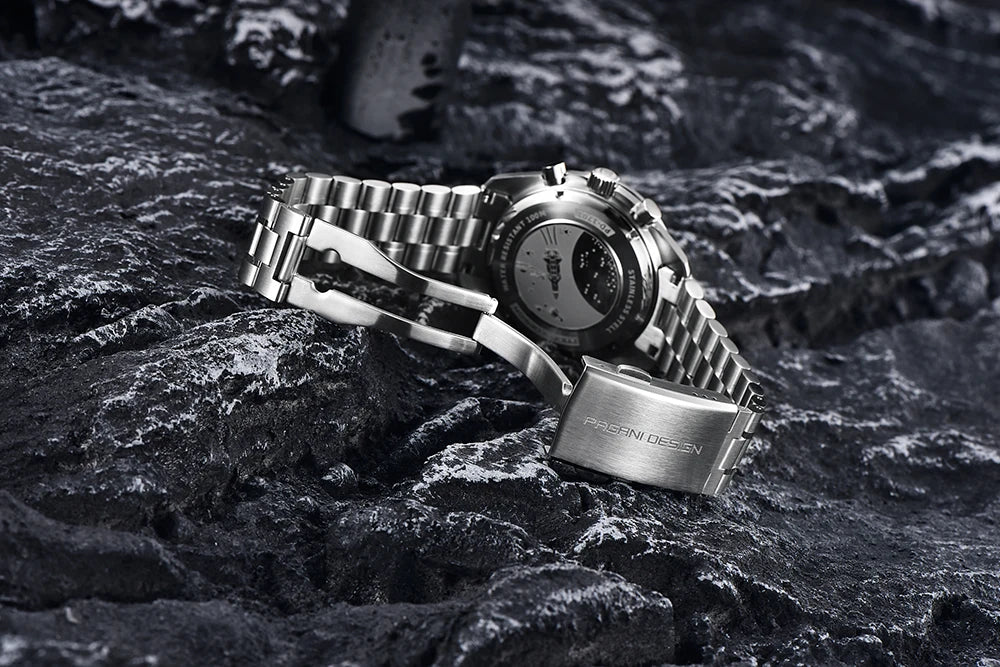 PAGANI DESIGN New Luxury Moon Quartz Watches For Men Stainless steel Luminous waterproof Sports Chronograph Man 2025 Retro Watch