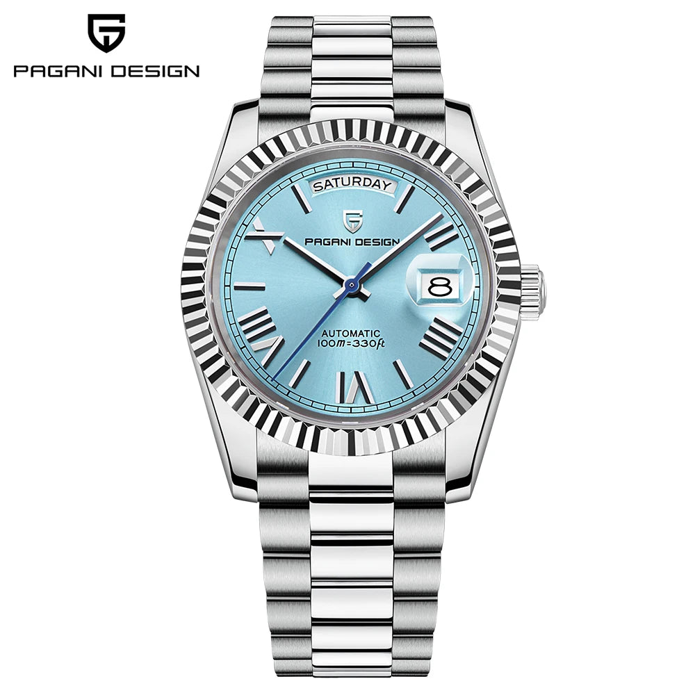 PAGANI DESIGN 2025 New Blue DD40 Luxury Automatic Watch For Men Mechanical Wristwatch Men Japan NH36A Movt Sapphire crystal