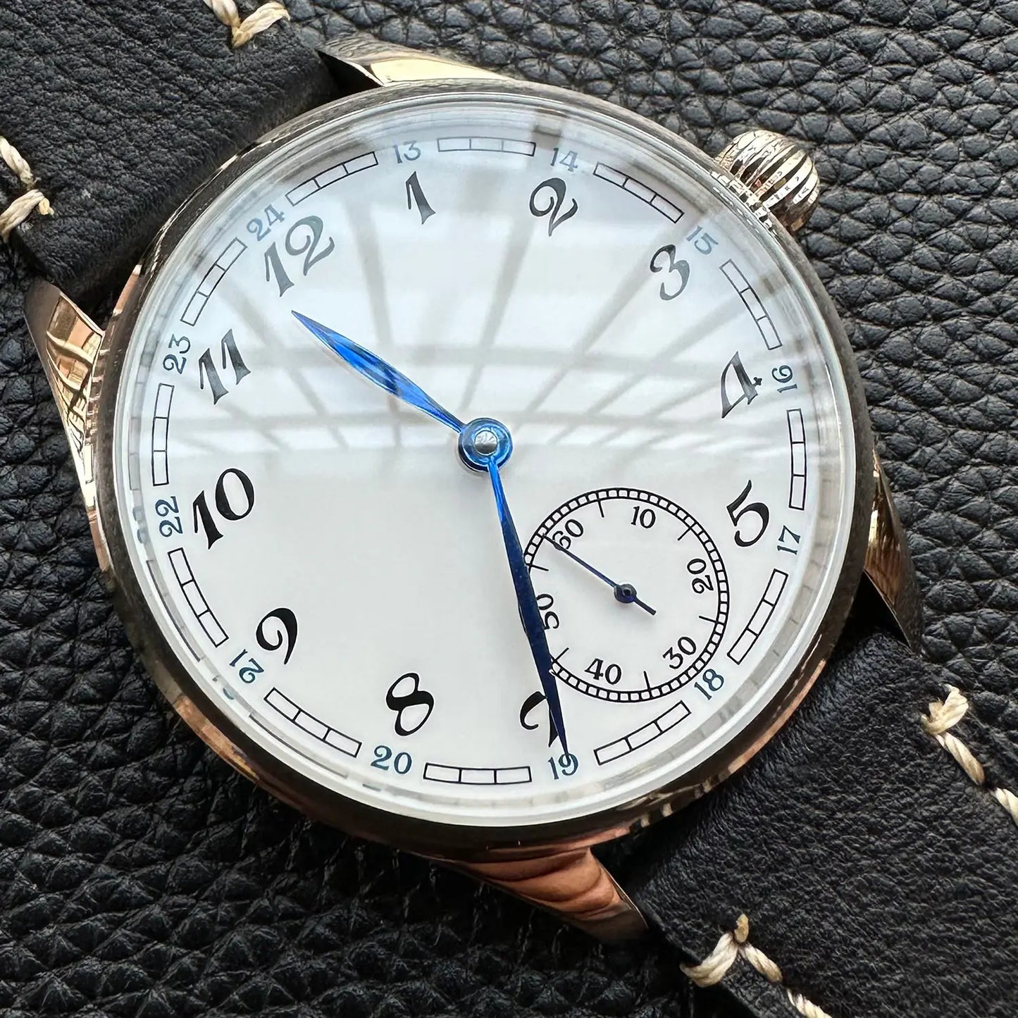 Reloj-Hombre Men's Watch for Seagull ST3600 Manual Movement, Retro Enamel Sterile Dial Business Micro Rotor Mechanical Watch