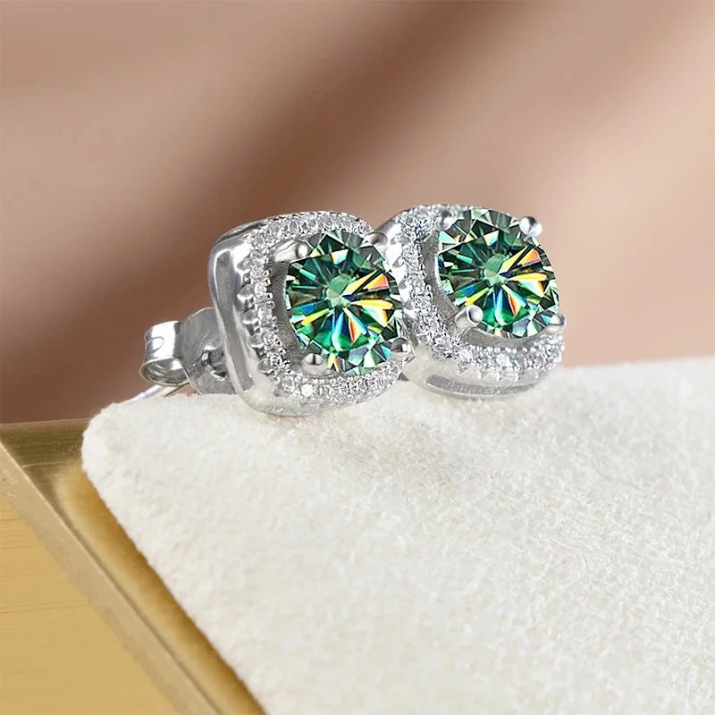 JoyceJelly S925 Sterling Silver jewelry for women 1 carat moissanite diamond 3 pieces set necklace ring earrings wedding party